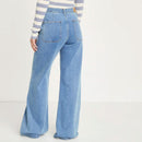 Jeans Wide Leg Tiro Medio Mujer