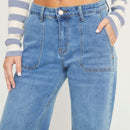 Jeans Wide Leg Tiro Medio Mujer